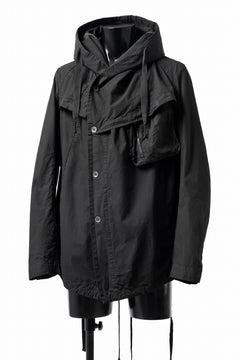 画像をギャラリービューアに読み込む, masnada CROPPED LOOSE POCKET PARKA JACKET / STRETCH COTTON RIPSTOP (SOLID BLACK)