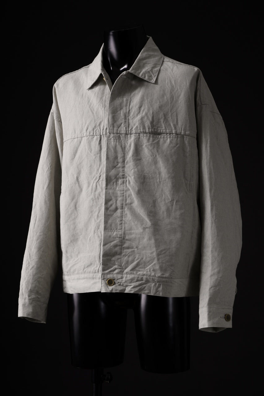 Load image into Gallery viewer, CAPERTICA BIG JEAN JACKET Ⅱ / SUPER HIGH DENSITY LINEN (KINARI)