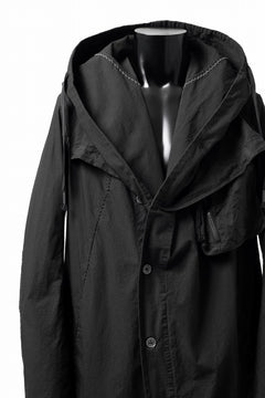 画像をギャラリービューアに読み込む, masnada CROPPED LOOSE POCKET PARKA JACKET / STRETCH COTTON RIPSTOP (SOLID BLACK)