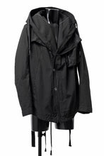 画像をギャラリービューアに読み込む, masnada CROPPED LOOSE POCKET PARKA JACKET / STRETCH COTTON RIPSTOP (SOLID BLACK)