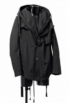 画像をギャラリービューアに読み込む, masnada CROPPED LOOSE POCKET PARKA JACKET / STRETCH COTTON RIPSTOP (SOLID BLACK)