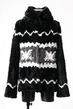 画像をギャラリービューアに読み込む, ISAMU KATAYAMA BACKLASH KNIT HOODIE BLOUSON / RABBIT FUR (BLACK)