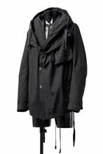 画像をギャラリービューアに読み込む, masnada CROPPED LOOSE POCKET PARKA JACKET / STRETCH COTTON RIPSTOP (SOLID BLACK)
