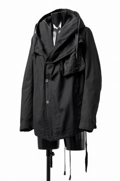 画像をギャラリービューアに読み込む, masnada CROPPED LOOSE POCKET PARKA JACKET / STRETCH COTTON RIPSTOP (SOLID BLACK)
