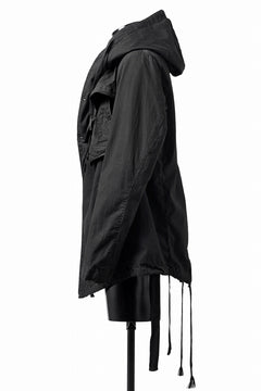 画像をギャラリービューアに読み込む, masnada CROPPED LOOSE POCKET PARKA JACKET / STRETCH COTTON RIPSTOP (SOLID BLACK)
