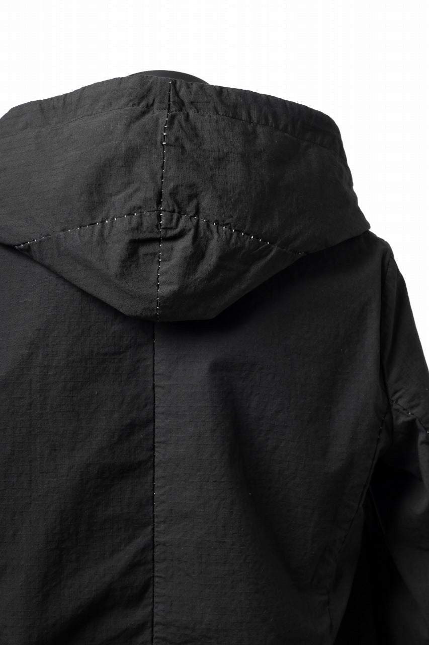 画像をギャラリービューアに読み込む, masnada CROPPED LOOSE POCKET PARKA JACKET / STRETCH COTTON RIPSTOP (SOLID BLACK)