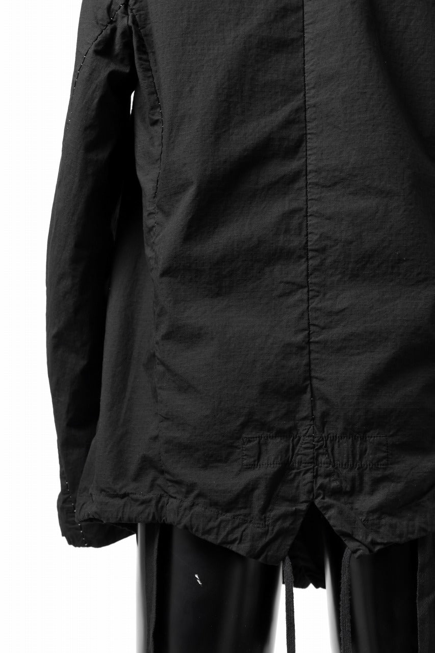 画像をギャラリービューアに読み込む, masnada CROPPED LOOSE POCKET PARKA JACKET / STRETCH COTTON RIPSTOP (SOLID BLACK)