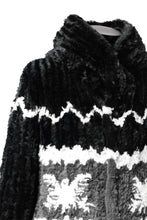 画像をギャラリービューアに読み込む, ISAMU KATAYAMA BACKLASH KNIT HOODIE BLOUSON / RABBIT FUR (BLACK)