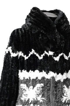 画像をギャラリービューアに読み込む, ISAMU KATAYAMA BACKLASH KNIT HOODIE BLOUSON / RABBIT FUR (BLACK)