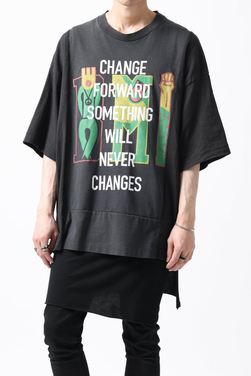 画像をギャラリービューアに読み込む, CHANGES VINTAGE REMAKE MULTI PANEL S/S TEE (BLACK #G)