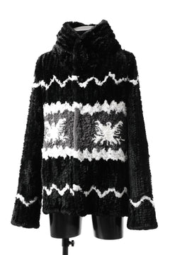 画像をギャラリービューアに読み込む, ISAMU KATAYAMA BACKLASH KNIT HOODIE BLOUSON / RABBIT FUR (BLACK)