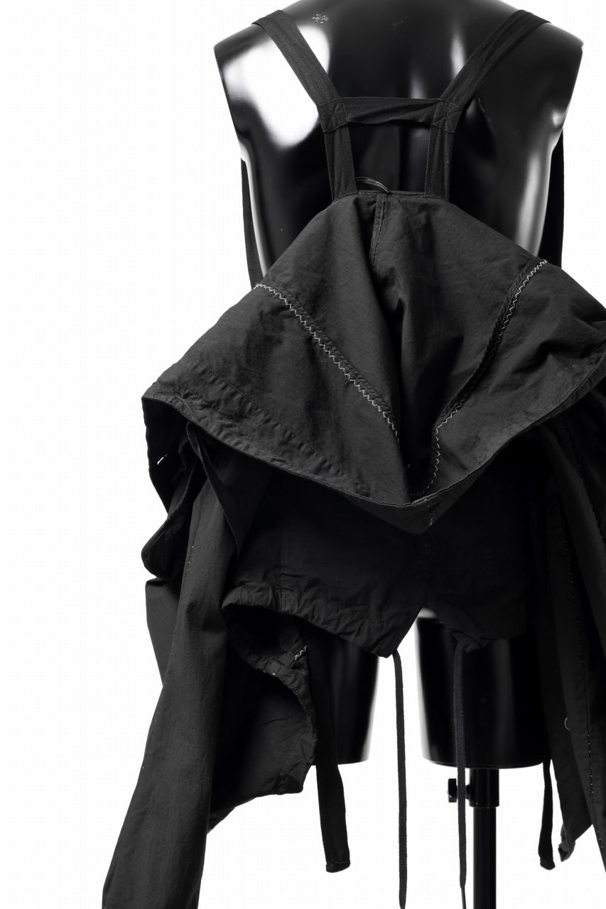 画像をギャラリービューアに読み込む, masnada CROPPED LOOSE POCKET PARKA JACKET / STRETCH COTTON RIPSTOP (SOLID BLACK)