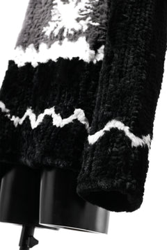 画像をギャラリービューアに読み込む, ISAMU KATAYAMA BACKLASH KNIT HOODIE BLOUSON / RABBIT FUR (BLACK)