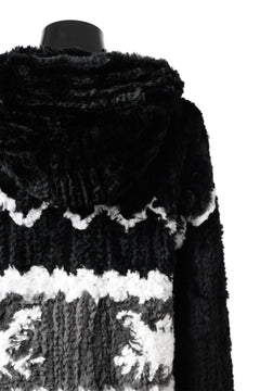 画像をギャラリービューアに読み込む, ISAMU KATAYAMA BACKLASH KNIT HOODIE BLOUSON / RABBIT FUR (BLACK)