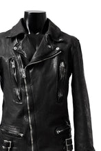Load image into Gallery viewer, ISAMU KATAYAMA BACKLASH DOUBLE RIDERS JACKET - LIGHTNING / GARMENT WASHED JP CALF (BLACK)