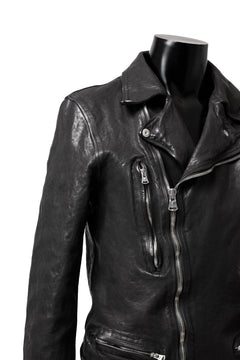 Load image into Gallery viewer, ISAMU KATAYAMA BACKLASH DOUBLE RIDERS JACKET - LIGHTNING / GARMENT WASHED JP CALF (BLACK)