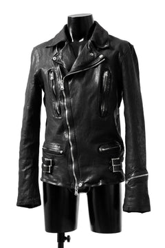 画像をギャラリービューアに読み込む, ISAMU KATAYAMA BACKLASH DOUBLE RIDERS JACKET "LIGHTNING" / GARMENT WASHED JP CALF (BLACK)