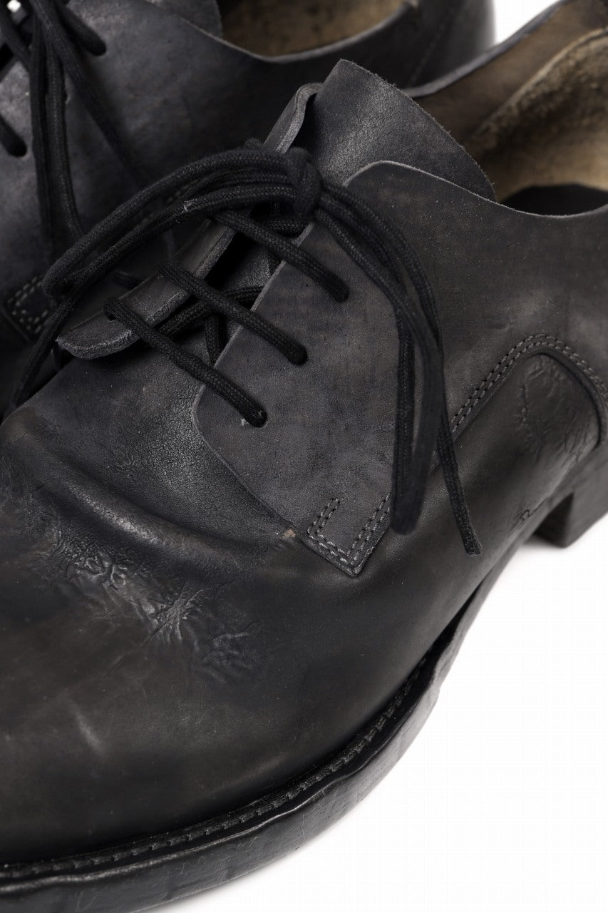 画像をギャラリービューアに読み込む, BORIS BIDJAN SABERI HORSE CULATTA SKIN DERBY SHOES / OBJECT DYED AND HAND-TREATED &quot;SHOE2.1&quot; (BLACK)