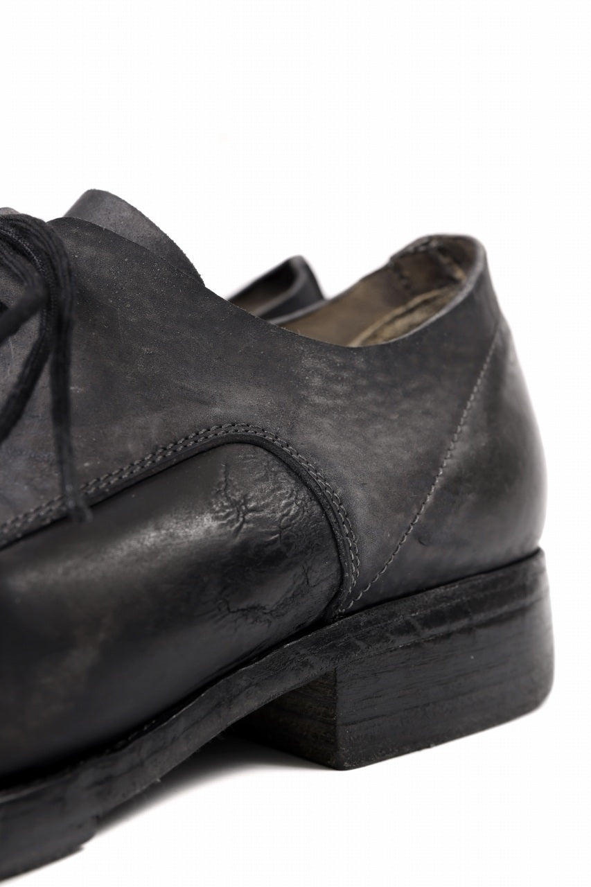 画像をギャラリービューアに読み込む, BORIS BIDJAN SABERI HORSE CULATTA SKIN DERBY SHOES / OBJECT DYED AND HAND-TREATED "SHOE2.1" (BLACK)