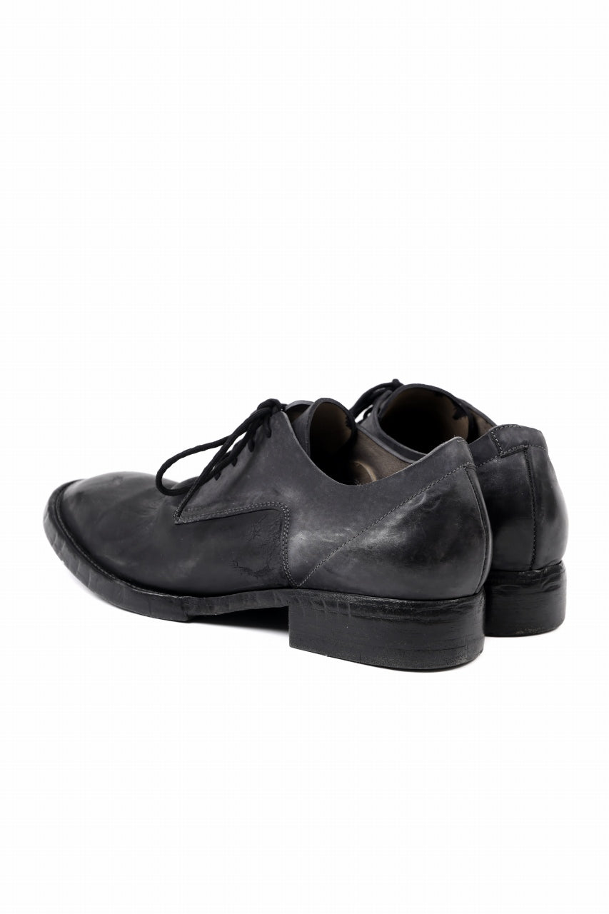 画像をギャラリービューアに読み込む, BORIS BIDJAN SABERI HORSE CULATTA SKIN DERBY SHOES / OBJECT DYED AND HAND-TREATED "SHOE2.1" (BLACK)