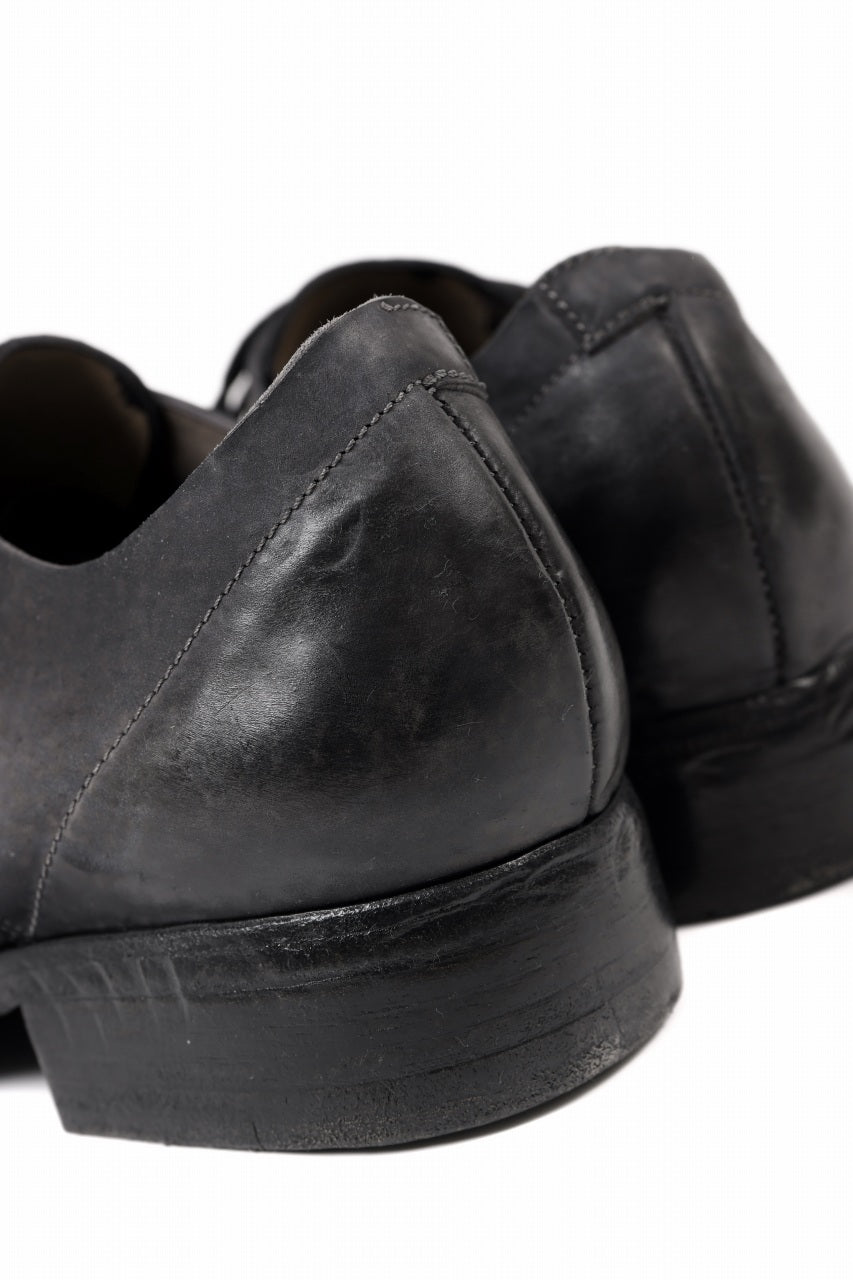 画像をギャラリービューアに読み込む, BORIS BIDJAN SABERI HORSE CULATTA SKIN DERBY SHOES / OBJECT DYED AND HAND-TREATED &quot;SHOE2.1&quot; (BLACK)