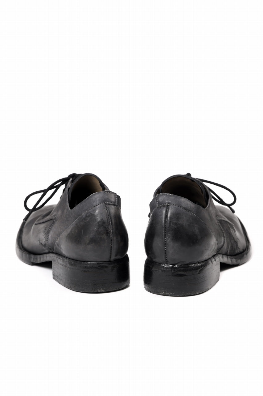 画像をギャラリービューアに読み込む, BORIS BIDJAN SABERI HORSE CULATTA SKIN DERBY SHOES / OBJECT DYED AND HAND-TREATED "SHOE2.1" (BLACK)
