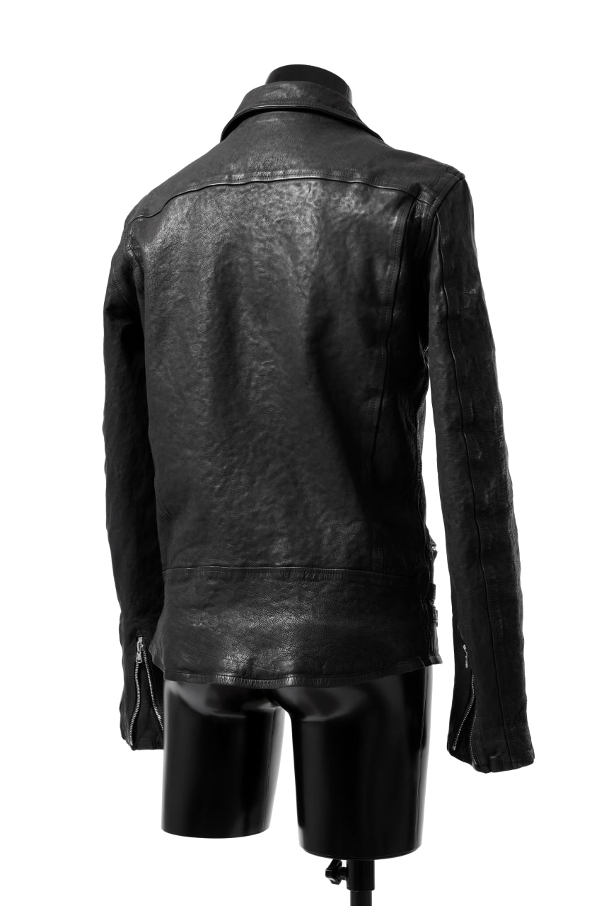 画像をギャラリービューアに読み込む, ISAMU KATAYAMA BACKLASH DOUBLE RIDERS JACKET - LIGHTNING / GARMENT WASHED JP CALF (BLACK)