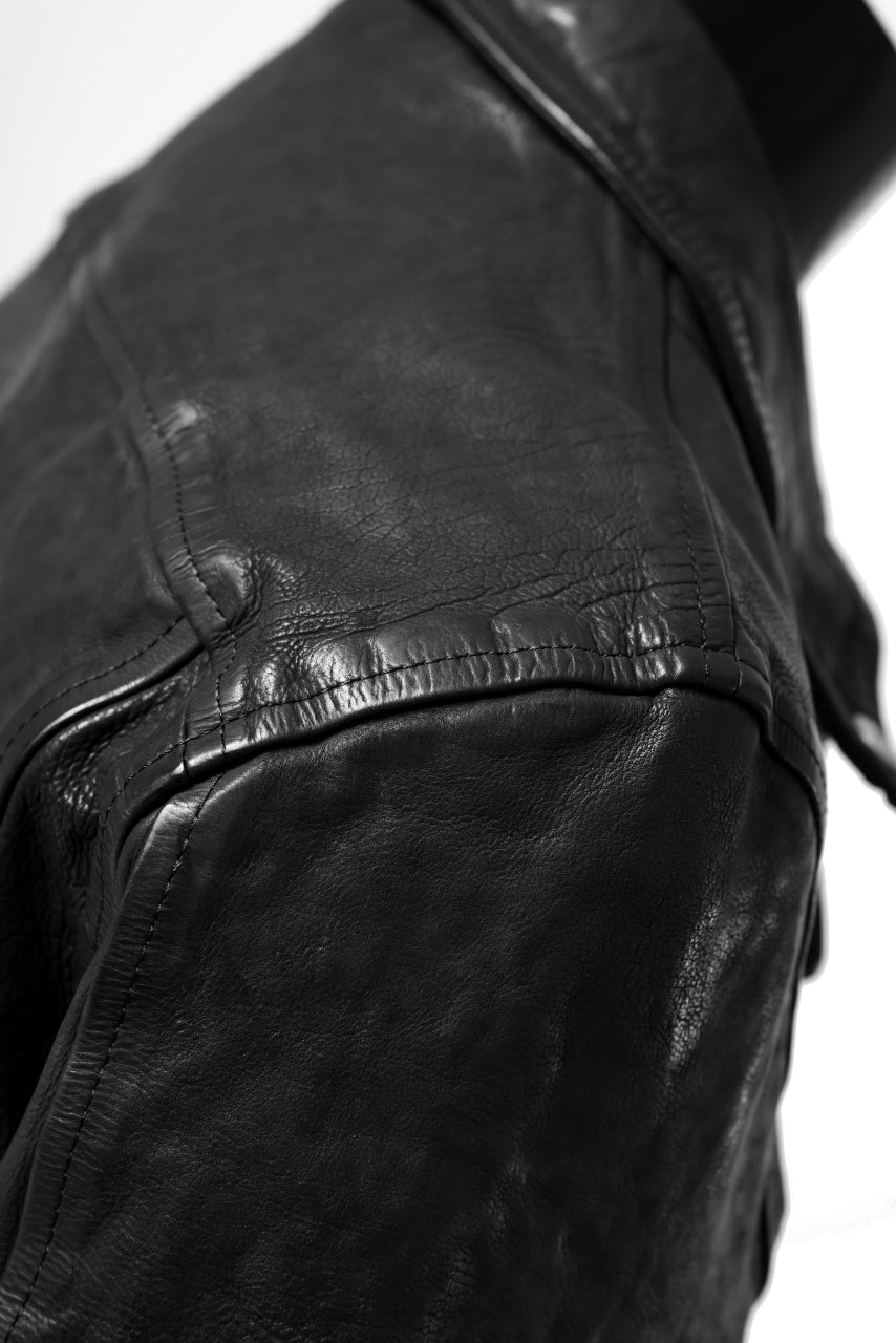 画像をギャラリービューアに読み込む, ISAMU KATAYAMA BACKLASH DOUBLE RIDERS JACKET &quot;LIGHTNING&quot; / GARMENT WASHED JP CALF (BLACK)