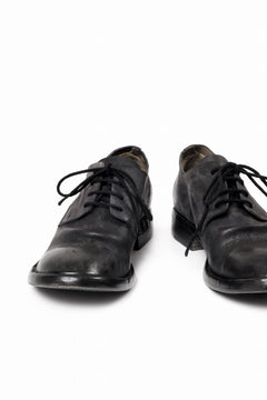 画像をギャラリービューアに読み込む, BORIS BIDJAN SABERI HORSE CULATTA SKIN DERBY SHOES / OBJECT DYED AND HAND-TREATED &quot;SHOE2.1&quot; (BLACK)