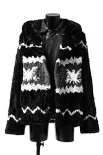 画像をギャラリービューアに読み込む, ISAMU KATAYAMA BACKLASH KNIT HOODIE BLOUSON / RABBIT FUR (BLACK)