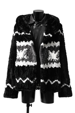画像をギャラリービューアに読み込む, ISAMU KATAYAMA BACKLASH KNIT HOODIE BLOUSON / RABBIT FUR (BLACK)