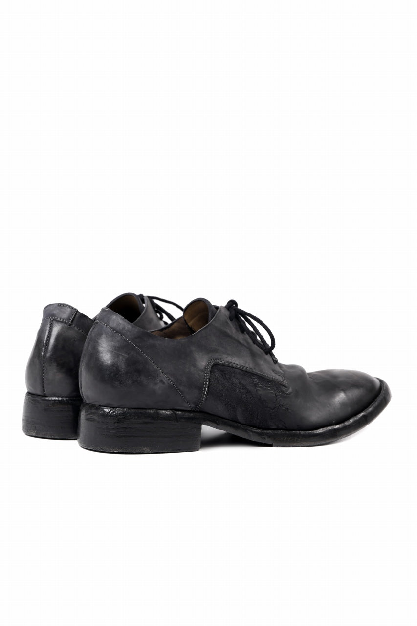 画像をギャラリービューアに読み込む, BORIS BIDJAN SABERI HORSE CULATTA SKIN DERBY SHOES / OBJECT DYED AND HAND-TREATED &quot;SHOE2.1&quot; (BLACK)