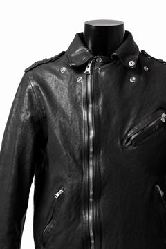 画像をギャラリービューアに読み込む, ISAMU KATAYAMA BACKLASH DOUBLE RIDERS JACKET "RELAX" / GARMENT WASHED JP CALF (BLACK)