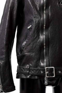 画像をギャラリービューアに読み込む, ISAMU KATAYAMA BACKLASH DOUBLE RIDERS JACKET "RELAX" / GARMENT WASHED JP CALF (BLACK)