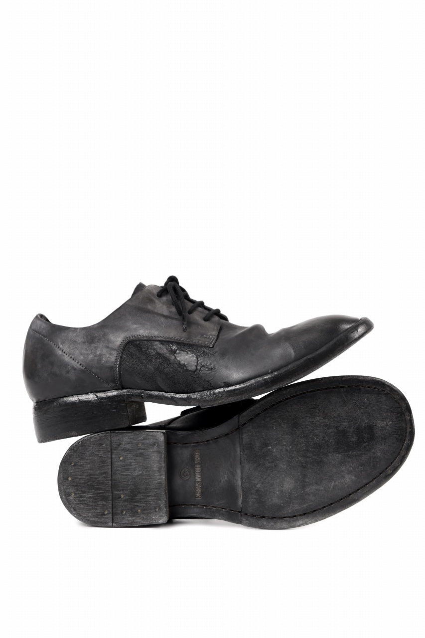 画像をギャラリービューアに読み込む, BORIS BIDJAN SABERI HORSE CULATTA SKIN DERBY SHOES / OBJECT DYED AND HAND-TREATED &quot;SHOE2.1&quot; (BLACK)