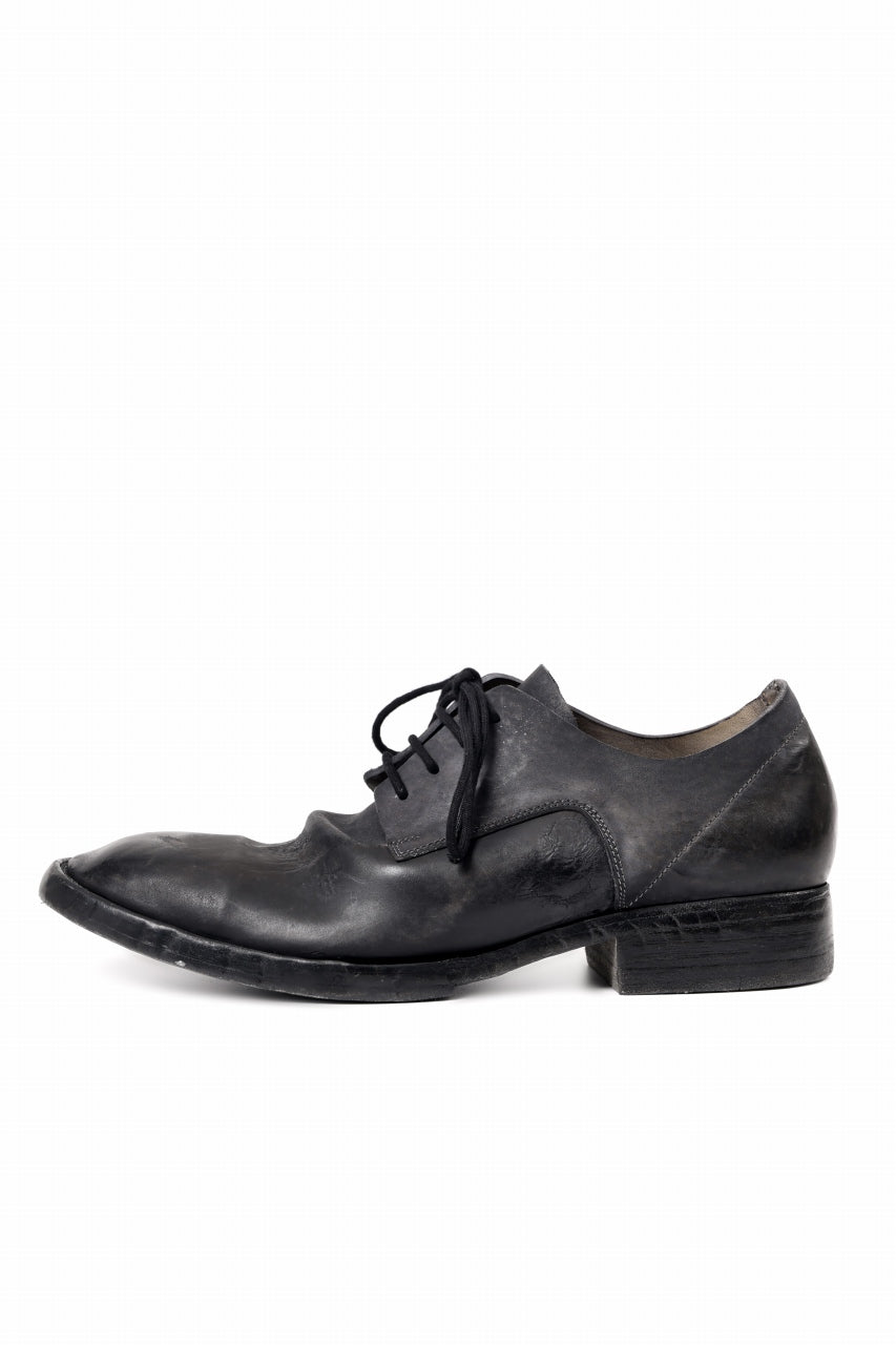 画像をギャラリービューアに読み込む, BORIS BIDJAN SABERI HORSE CULATTA SKIN DERBY SHOES / OBJECT DYED AND HAND-TREATED "SHOE2.1" (BLACK)