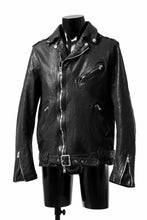 画像をギャラリービューアに読み込む, ISAMU KATAYAMA BACKLASH DOUBLE RIDERS JACKET "RELAX" / GARMENT WASHED JP CALF (BLACK)