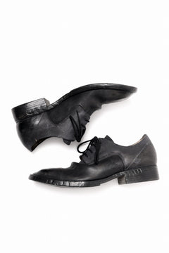 画像をギャラリービューアに読み込む, BORIS BIDJAN SABERI HORSE CULATTA SKIN DERBY SHOES / OBJECT DYED AND HAND-TREATED "SHOE2.1" (BLACK)