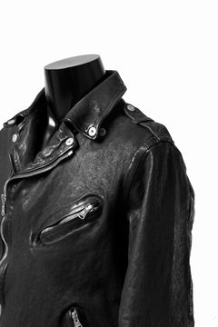 画像をギャラリービューアに読み込む, ISAMU KATAYAMA BACKLASH DOUBLE RIDERS JACKET "RELAX" / GARMENT WASHED JP CALF (BLACK)