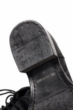 画像をギャラリービューアに読み込む, BORIS BIDJAN SABERI HORSE CULATTA SKIN DERBY SHOES / OBJECT DYED AND HAND-TREATED "SHOE2.1" (BLACK)