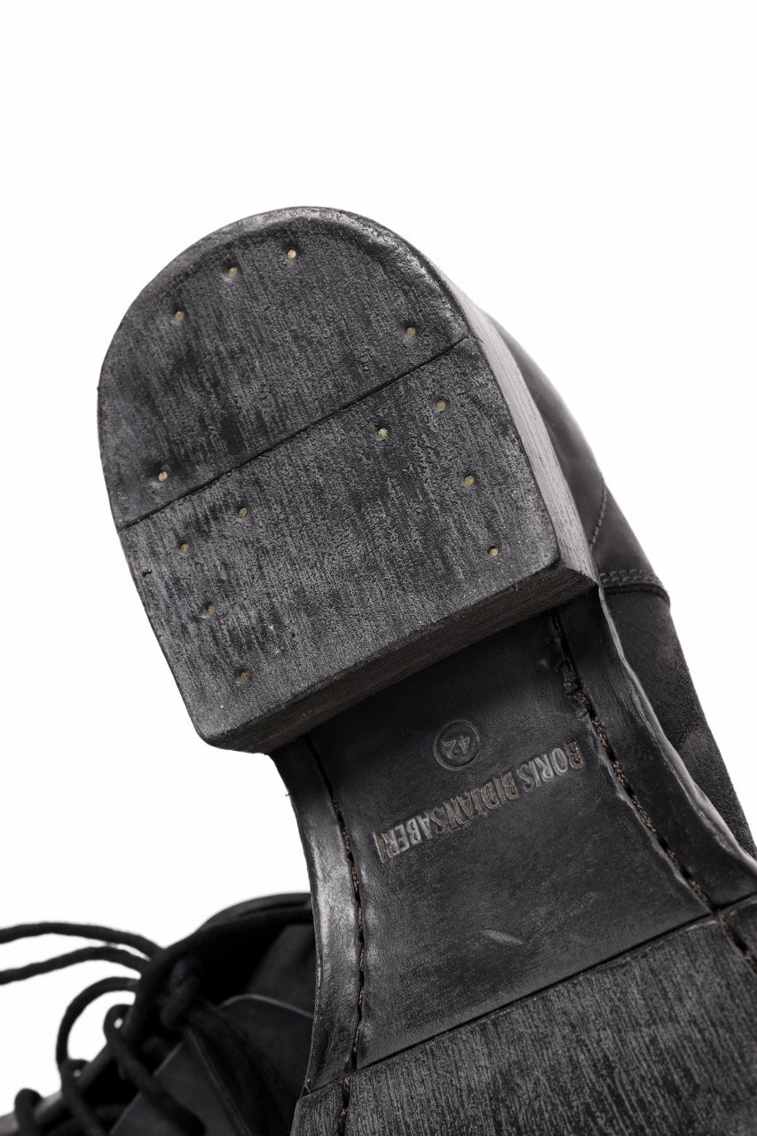 画像をギャラリービューアに読み込む, BORIS BIDJAN SABERI HORSE CULATTA SKIN DERBY SHOES / OBJECT DYED AND HAND-TREATED "SHOE2.1" (BLACK)
