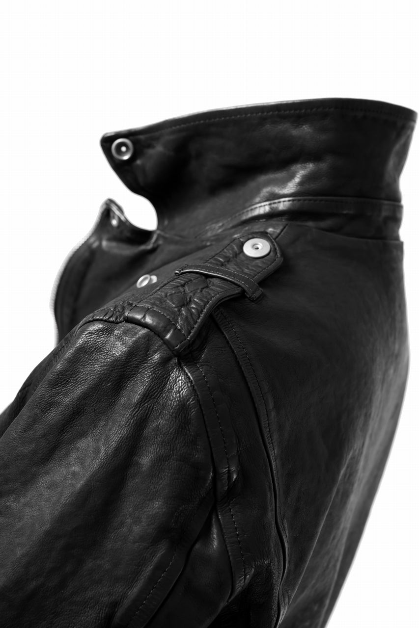 画像をギャラリービューアに読み込む, ISAMU KATAYAMA BACKLASH DOUBLE RIDERS JACKET "RELAX" / GARMENT WASHED JP CALF (BLACK)