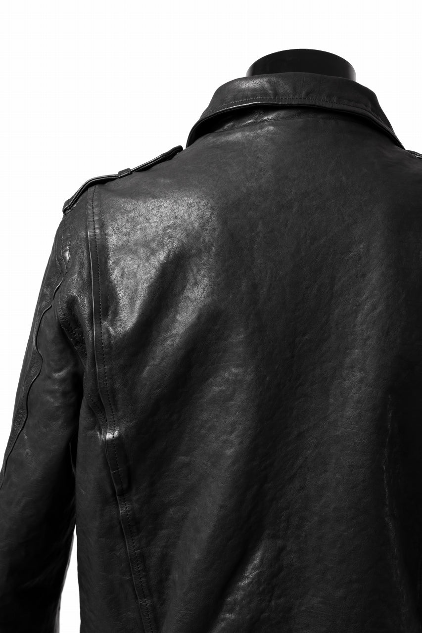 画像をギャラリービューアに読み込む, ISAMU KATAYAMA BACKLASH DOUBLE RIDERS JACKET &quot;RELAX&quot; / GARMENT WASHED JP CALF (BLACK)