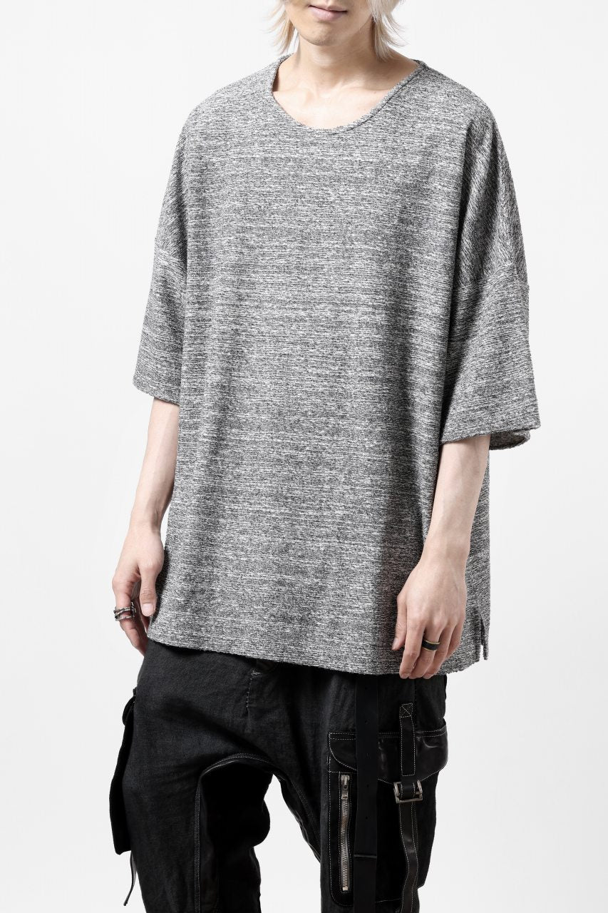 Load image into Gallery viewer, ISAMU KATAYAMA BACKLASH RANDOM PILE FABRIC SHORT SLEEVE CUT & SEWN (GREY)