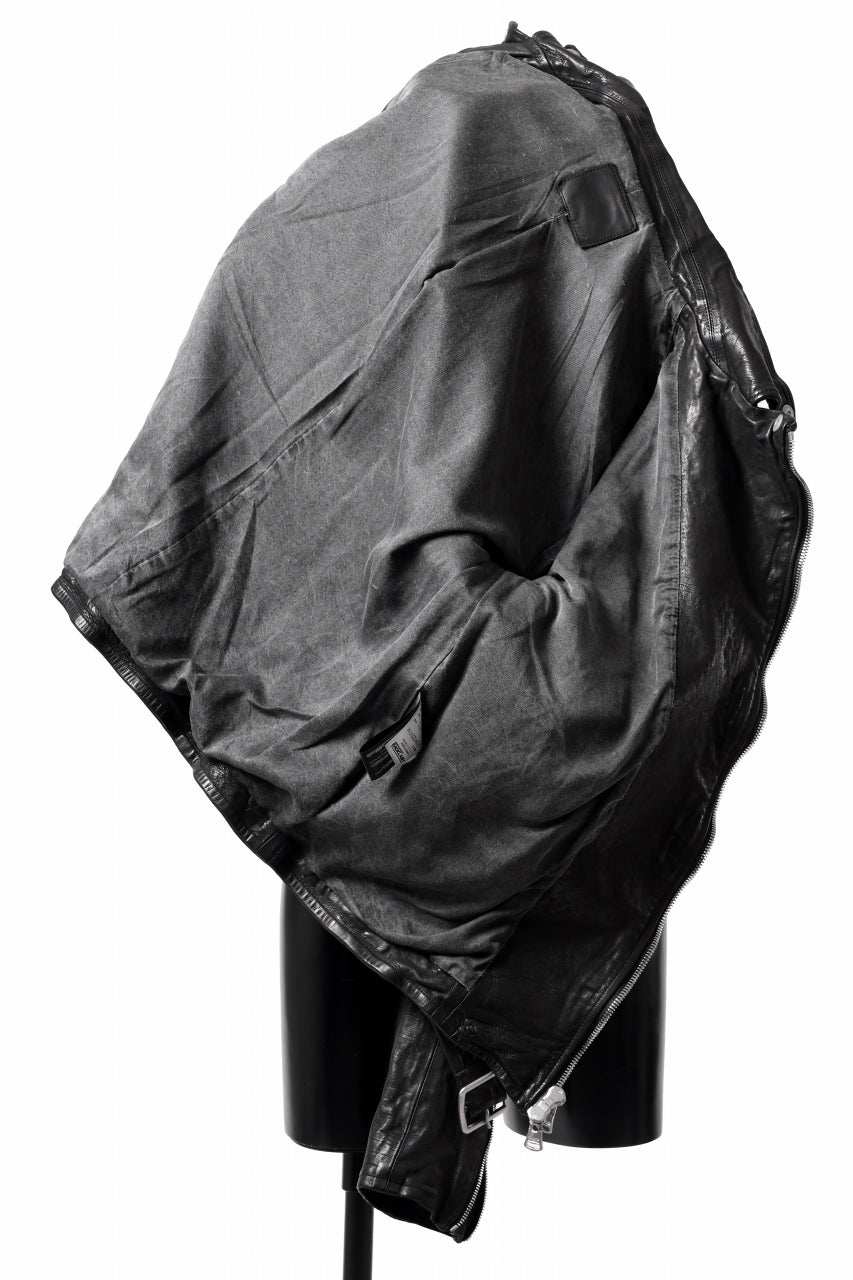 画像をギャラリービューアに読み込む, ISAMU KATAYAMA BACKLASH DOUBLE RIDERS JACKET "RELAX" / GARMENT WASHED JP CALF (BLACK)