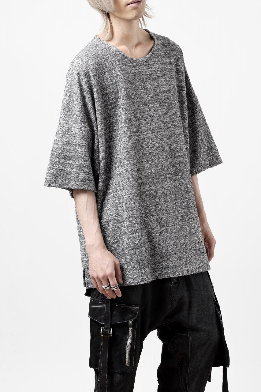 Load image into Gallery viewer, ISAMU KATAYAMA BACKLASH RANDOM PILE FABRIC SHORT SLEEVE CUT & SEWN (GREY)