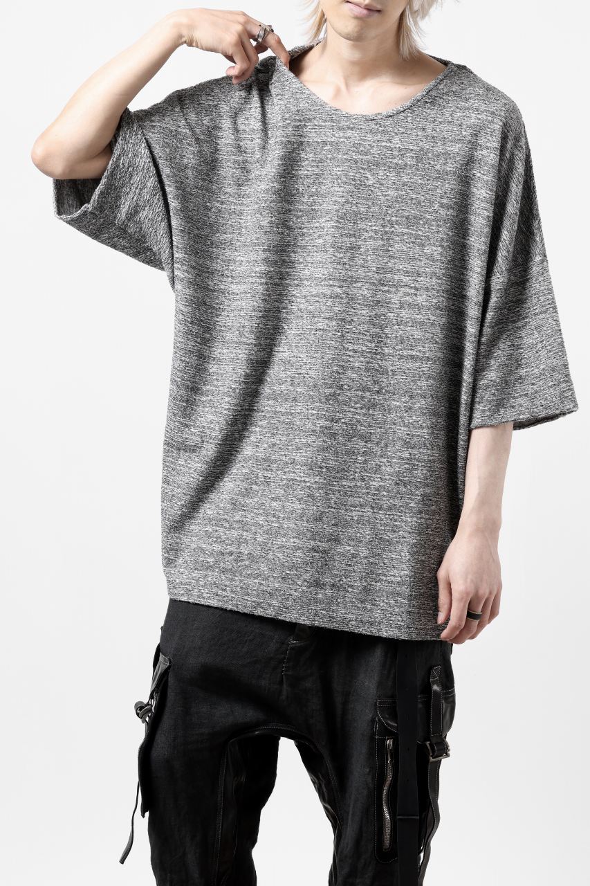 Load image into Gallery viewer, ISAMU KATAYAMA BACKLASH RANDOM PILE FABRIC SHORT SLEEVE CUT & SEWN (GREY)