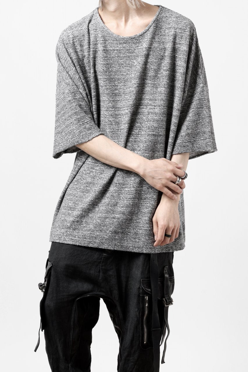 Load image into Gallery viewer, ISAMU KATAYAMA BACKLASH RANDOM PILE FABRIC SHORT SLEEVE CUT & SEWN (GREY)