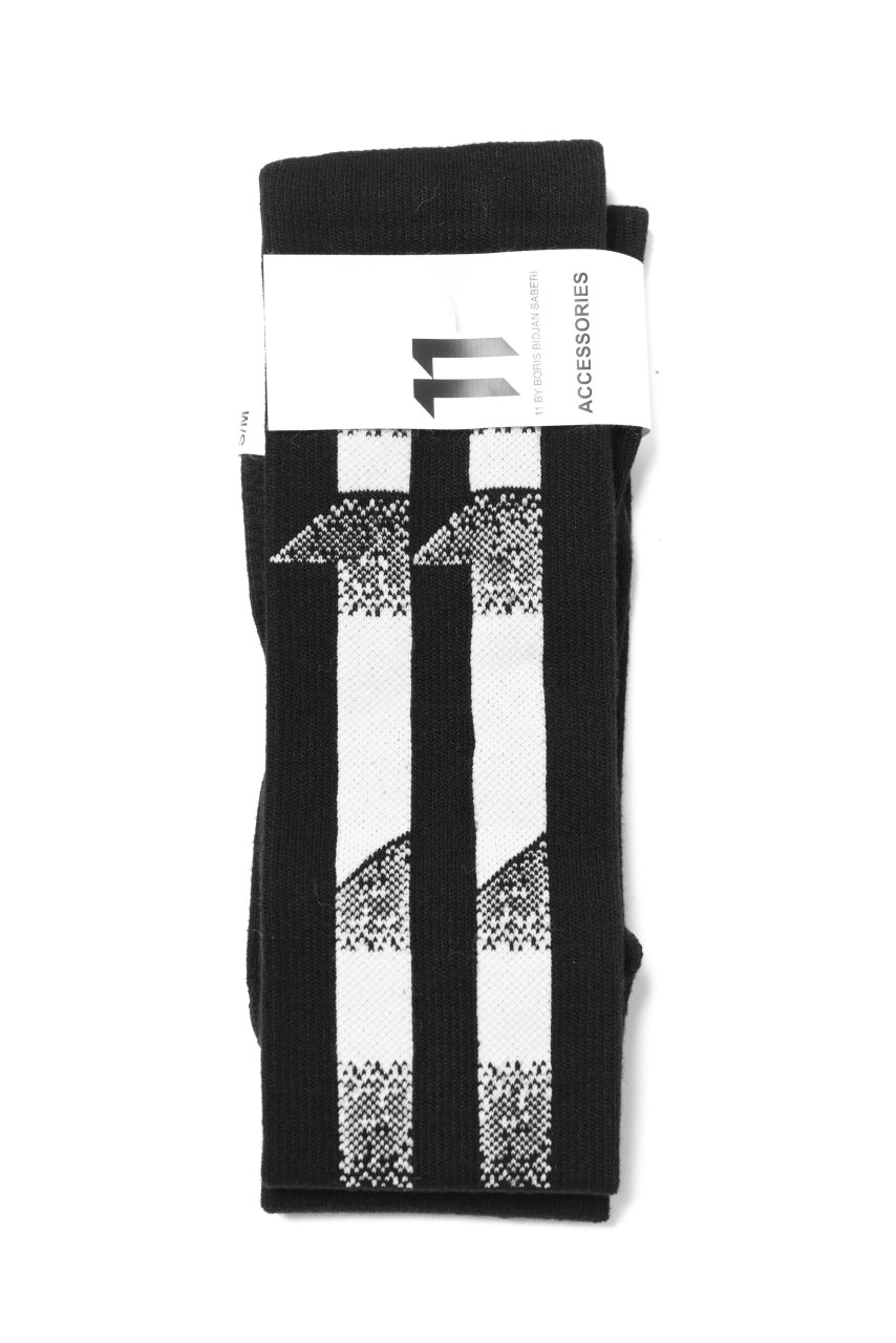 画像をギャラリービューアに読み込む, 11 BY BORIS BIDJAN SABERI BLOCK STRIPES SOCKS &quot;SOCKS1B&quot; (BLACK)