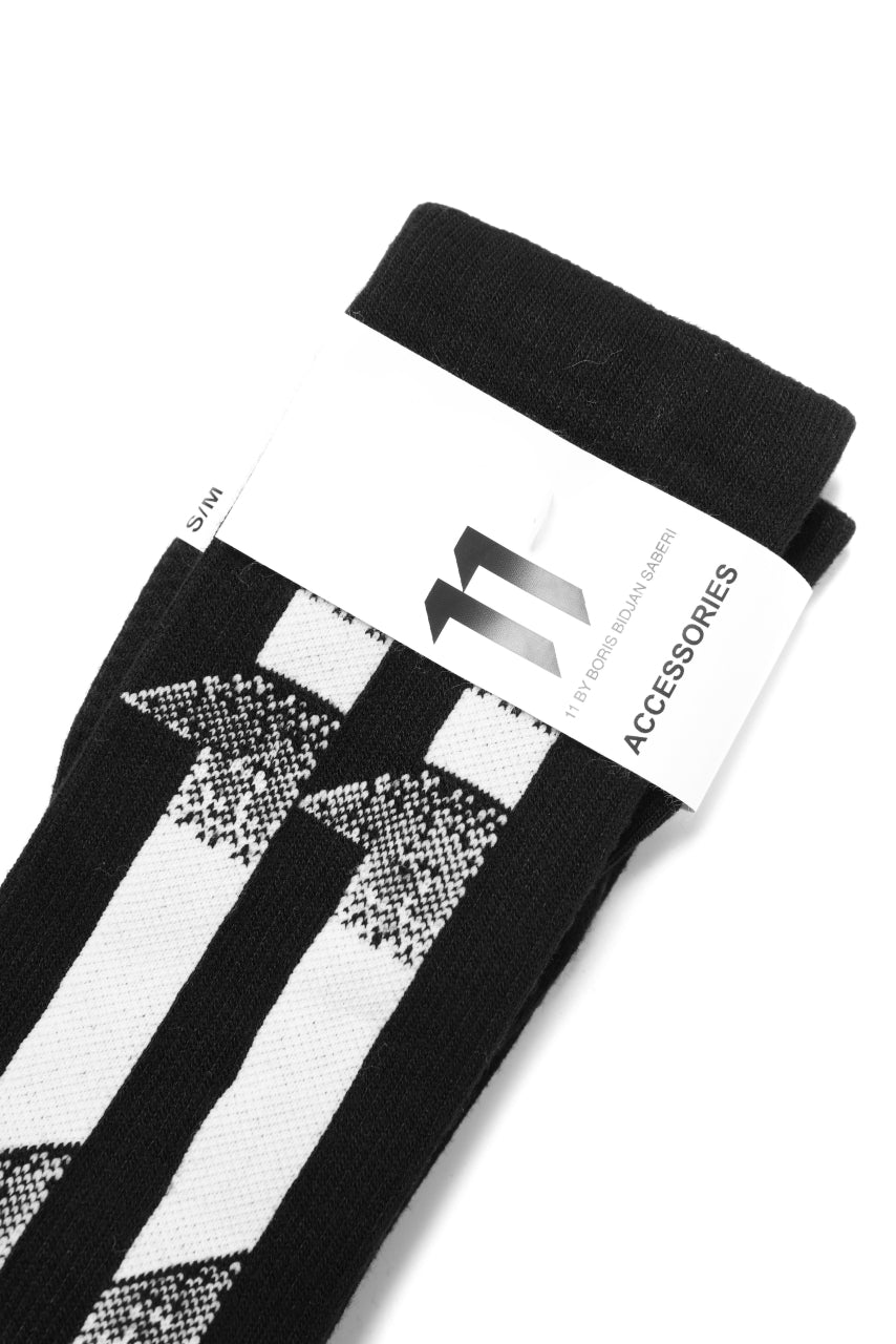Load image into Gallery viewer, 11 BY BORIS BIDJAN SABERI BLOCK STRIPES SOCKS "SOCKS1B" (BLACK)